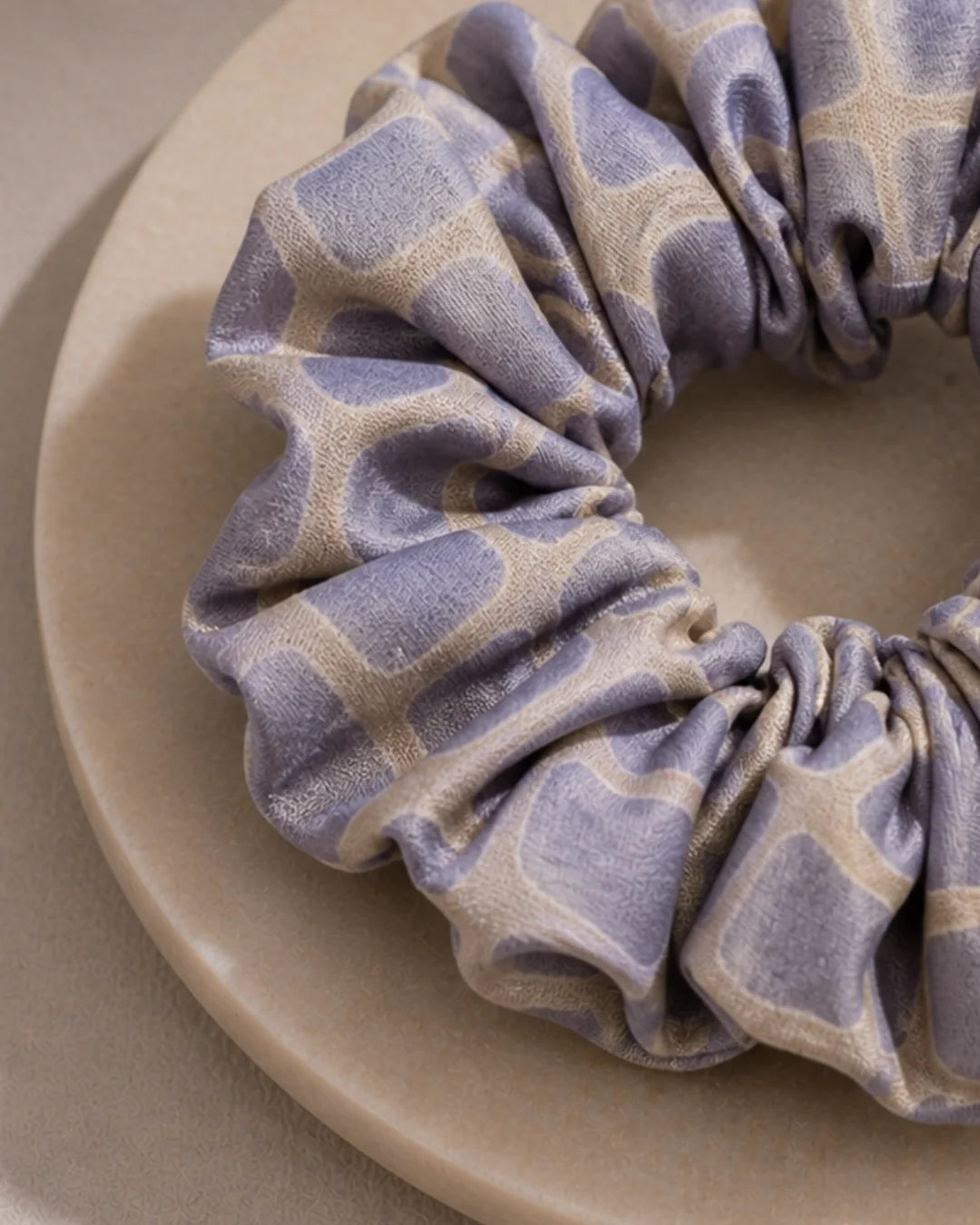 The Luxury Silk Scrunchie (Check Print, Large)