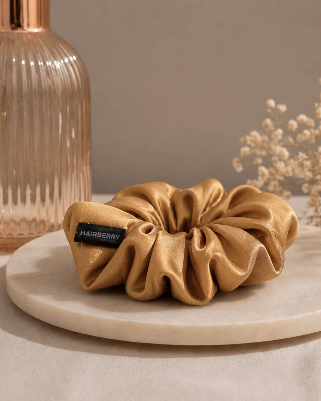 The Signature Silk Scrunchie (Brown Bear, Large)