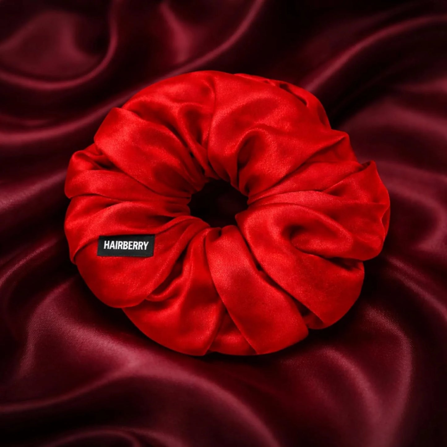 The Signature Satin Scrunchie (Red, Soft)