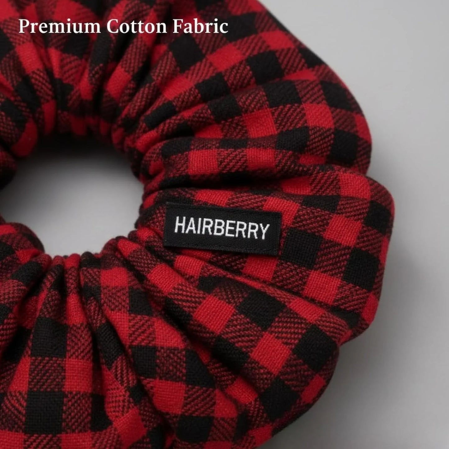 Luxury Cotton Checkered Scrunchie