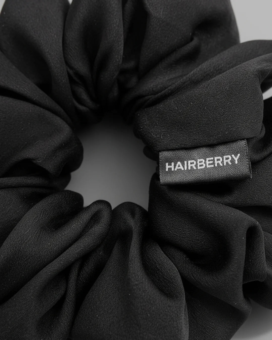 The Signature Silk Scrunchie (Black, Large)
