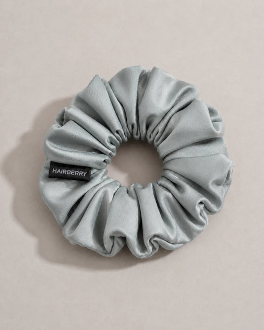 The Signature Satin Scrunchie (Grey, Large)