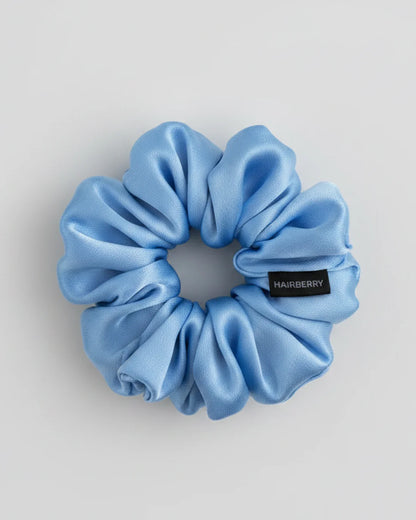 The Signature Mulberry Silk Scrunchie (Blue)