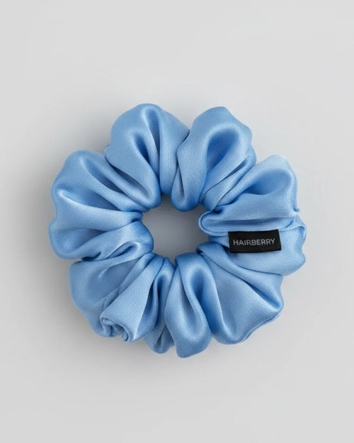 The Signature Mulberry Silk Scrunchie (Blue)