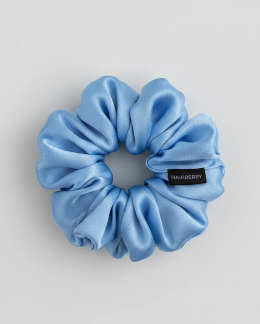 The Signature Mulberry Silk Scrunchie (Blue)