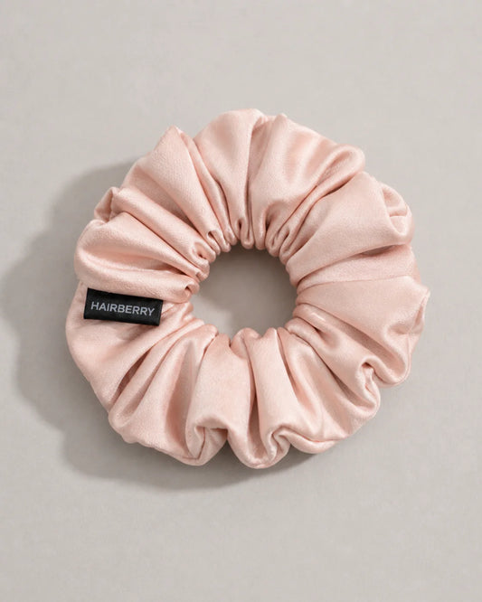 The Signature Satin Scrunchie (Peach, Large)