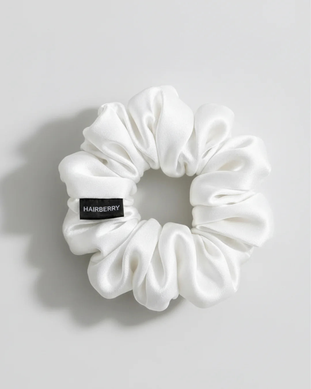 The Signature Mulberry Silk Scrunchie (White)