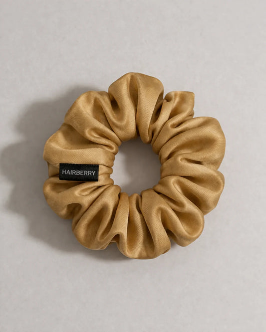 The Signature Silk Scrunchie (Brown Bear, Large)