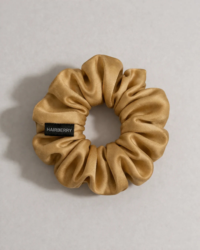 The Signature Silk Scrunchie (Brown Bear, Large)