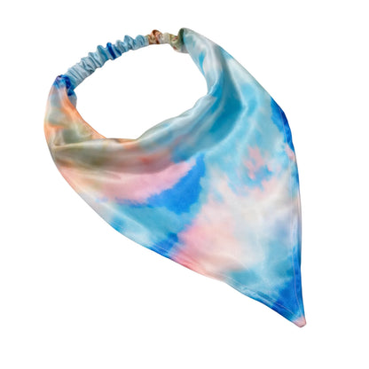 Luxury Satin Tie-Dye Print Bandana Hair Wrap Headband