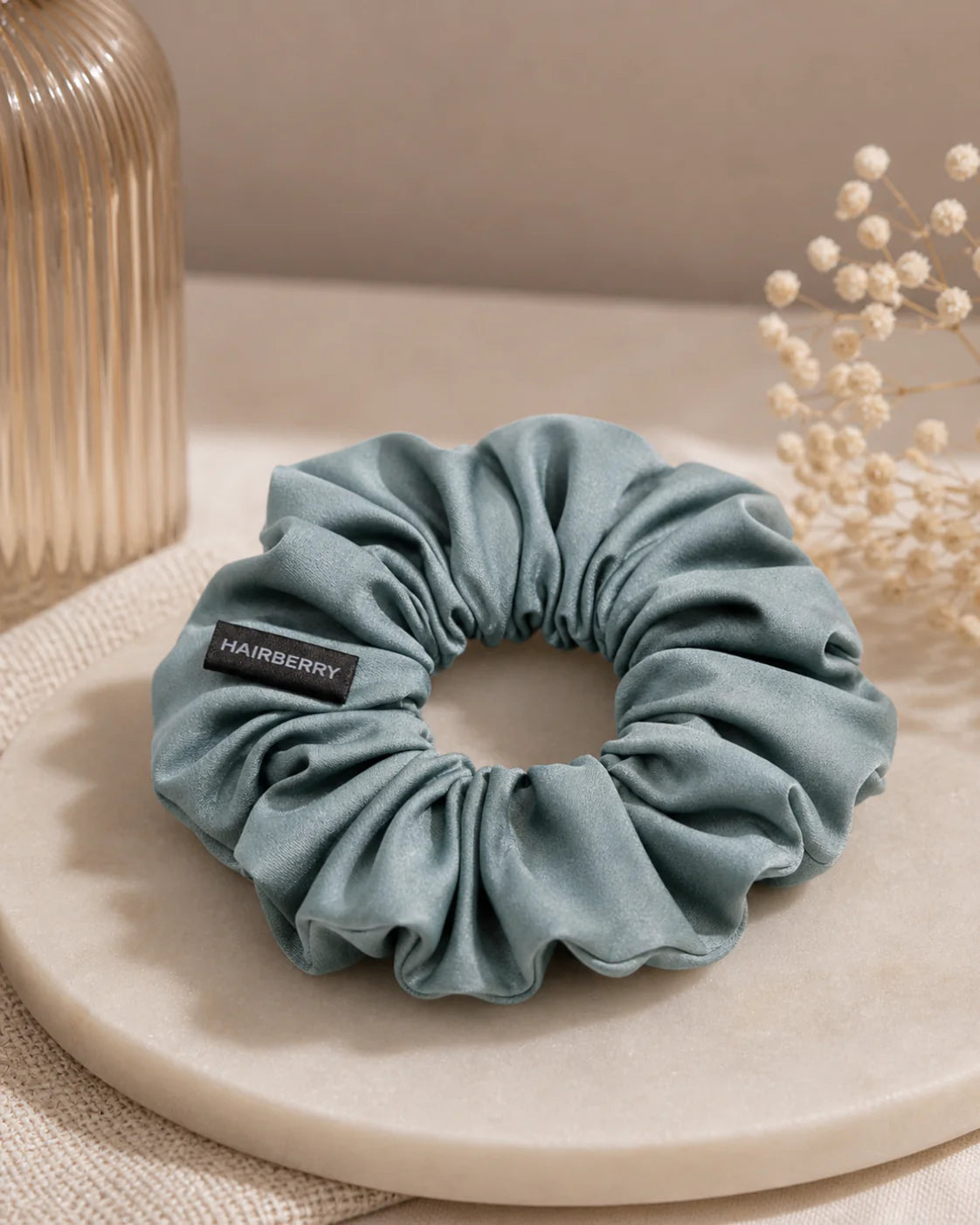 The Signature Satin Scrunchie (Grey, Large)