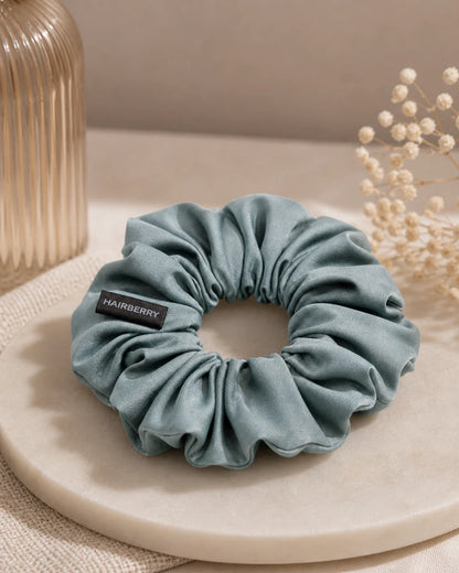 The Signature Satin Scrunchie (Grey, Large)