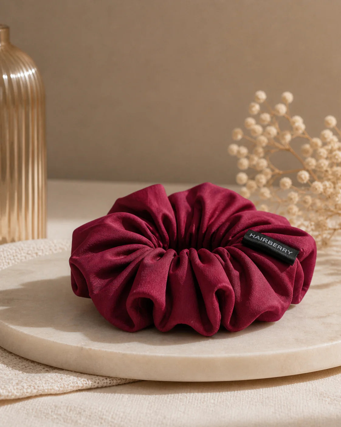 The Signature Satin Scrunchie (Pansy Purple, Large)