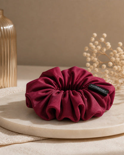 The Signature Satin Scrunchie (Pansy Purple, Large)