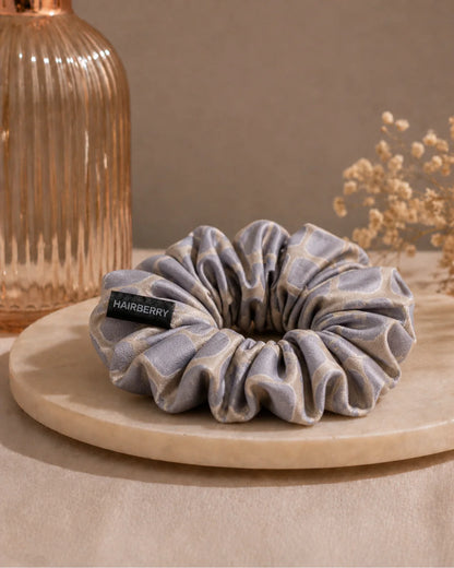 The Luxury Silk Scrunchie (Check Print, Large)