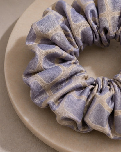 The Luxury Silk Scrunchie (Check Print, Large)