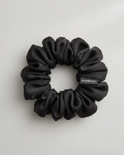 The Signature Mulberry Silk Scrunchie (Black)