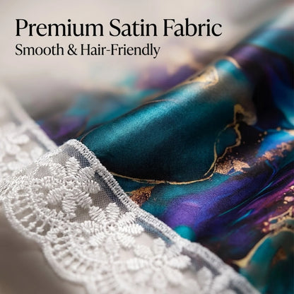 HAIRBERRY Satin Bandana Scarf with Lace Border