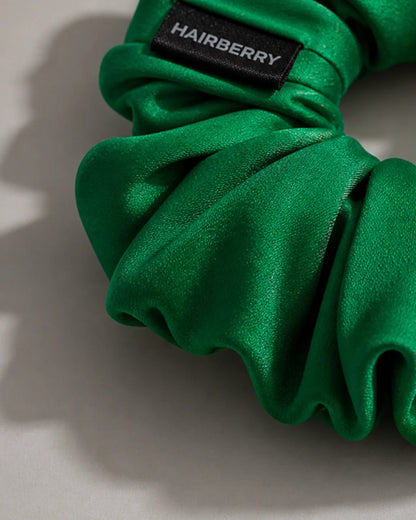 The Signature Silk Scrunchie (Shamrock Green, Large)