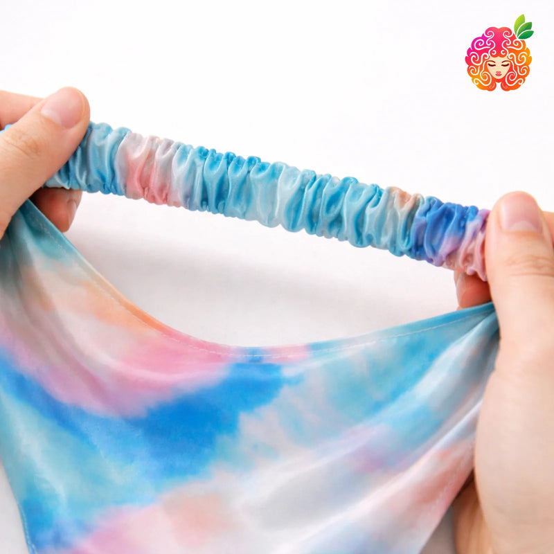 HAIRBERRY Satin Tie-Dye Elastic Bandana Headband (Elastic Bandana, Pack of 3)