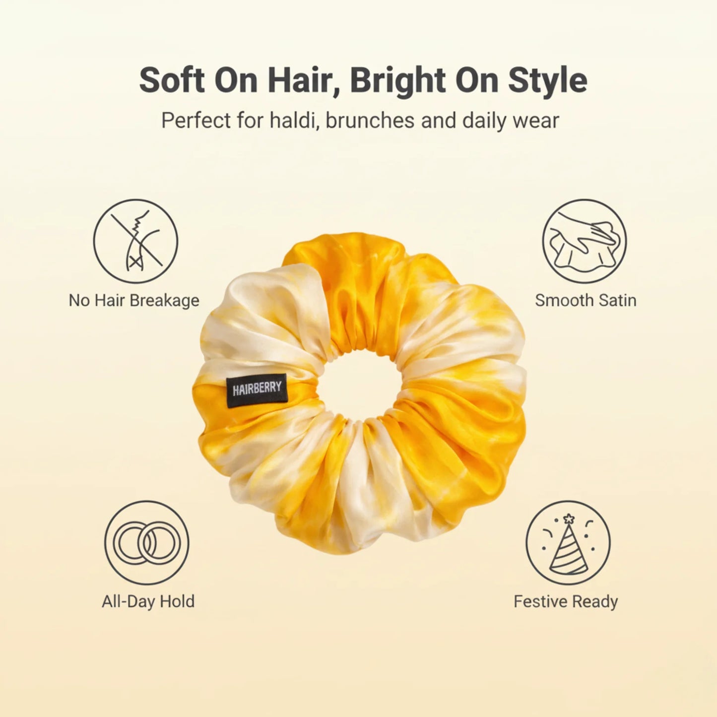 HAIRBERRY Tie Dye Satin Scrunchie