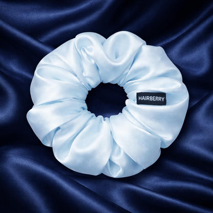 The Signature Satin Scrunchie (Ice Blue, Soft)