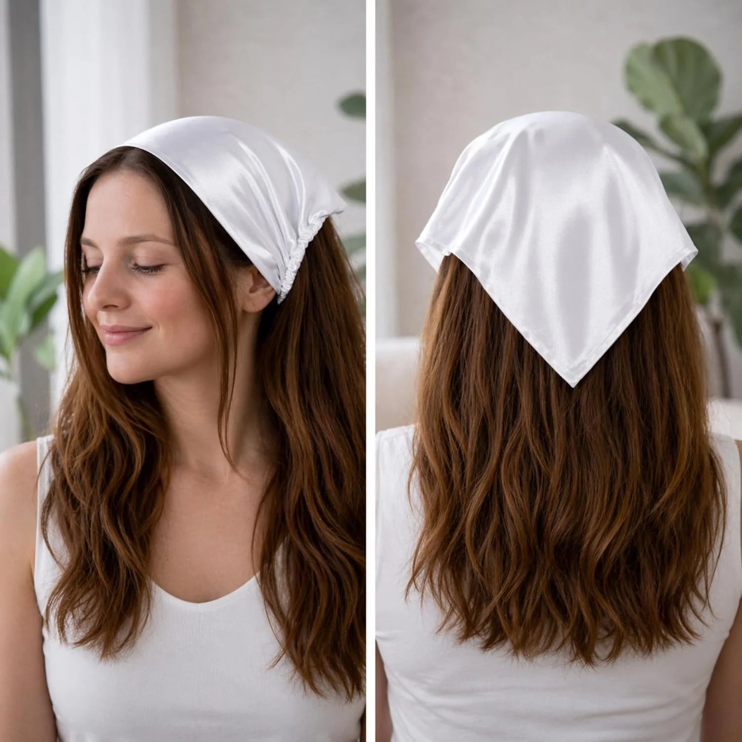 Luxury Satin White Bandana Hair Headband