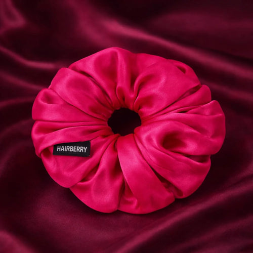 The Signature Satin Scrunchie (Pink, Anti-Crease)