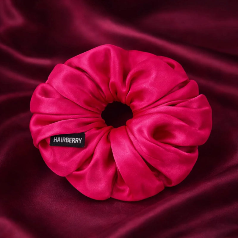 The Signature Satin Scrunchie (Pink, Anti-Crease)