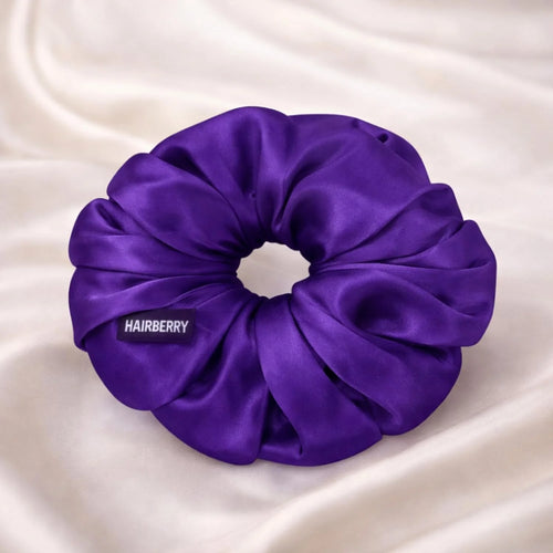 The Signature Satin Scrunchie (Purple, Soft)