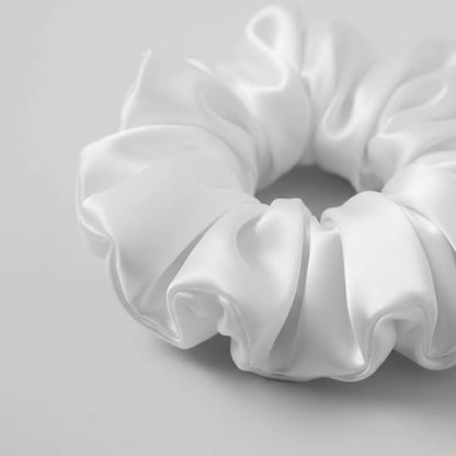 The Signature Satin Scrunchie ( Elegant White, Soft)