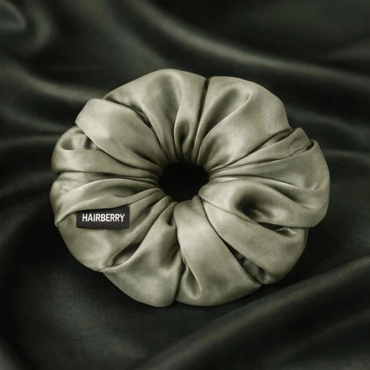 The Signature Satin Scrunchie (Grey, Soft)