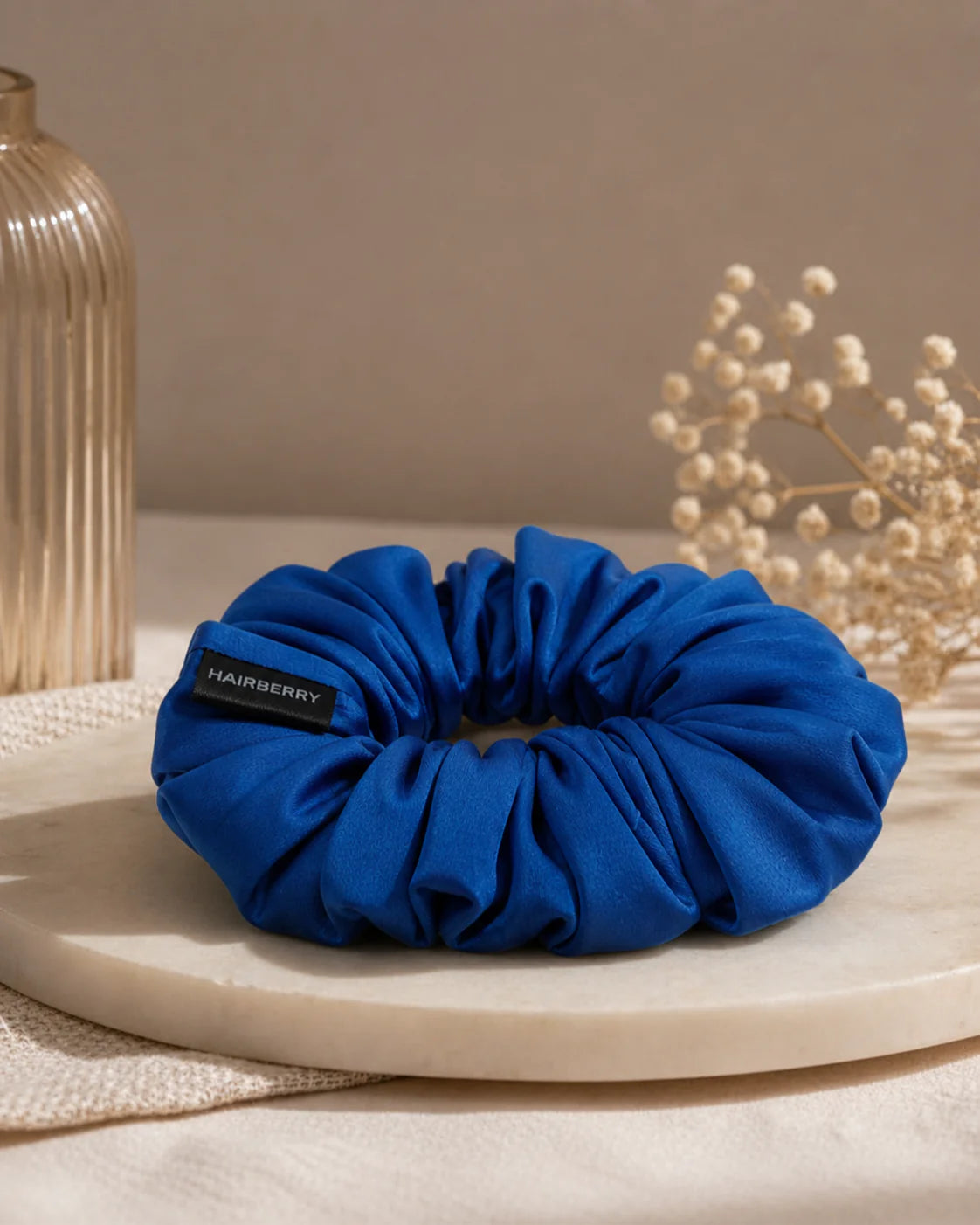 The Signature Satin Scrunchie (Tory Blue, Large)