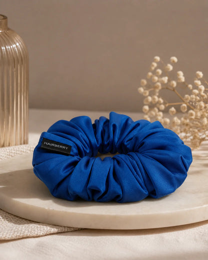 The Signature Satin Scrunchie (Tory Blue, Large)