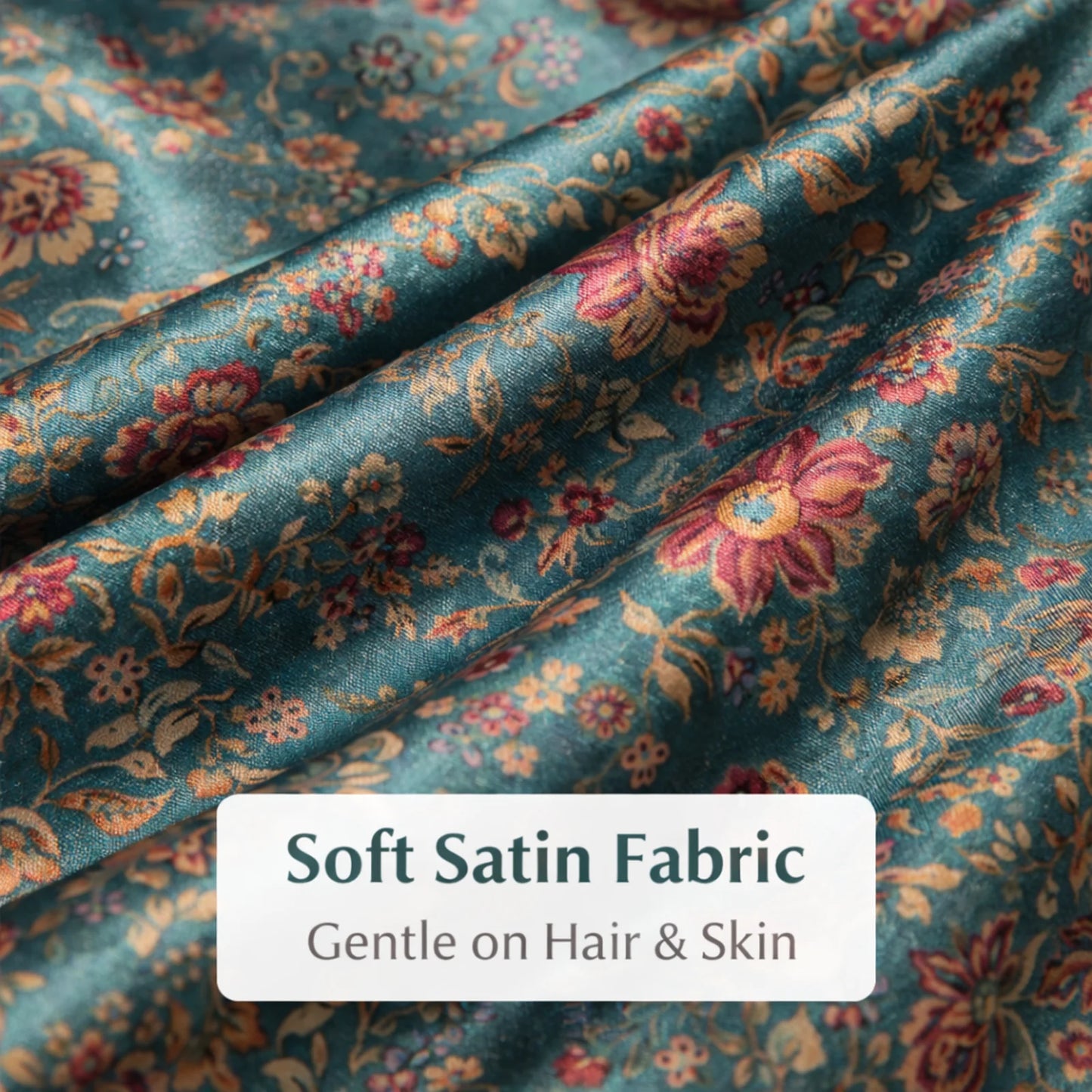 Luxury Satin Floral Print Bandana Hair Headband